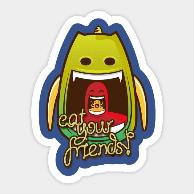 Eat your friends Sticker by tokebi